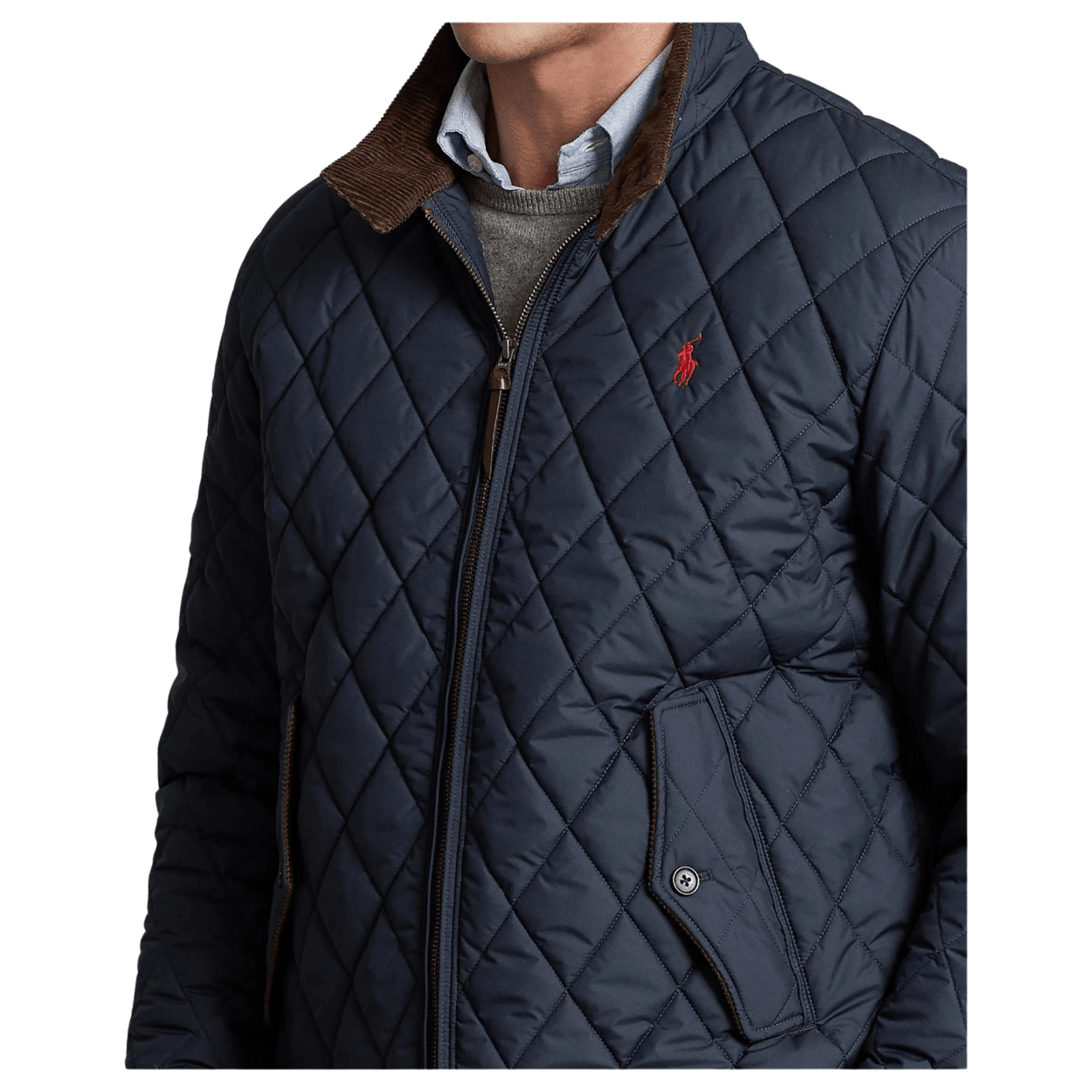 Children Polo Ralph Lauren quilted Jacket Corduroy collar Navy xl(16)