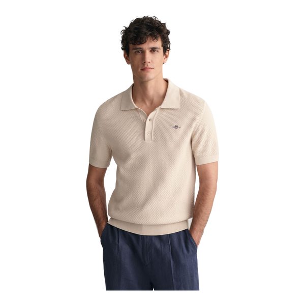 GANT Structured Cotton Short Sleeve Polo Shirt