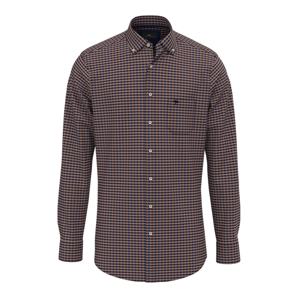 Fynch-Hatton Small Check Button Down Shirt for Men