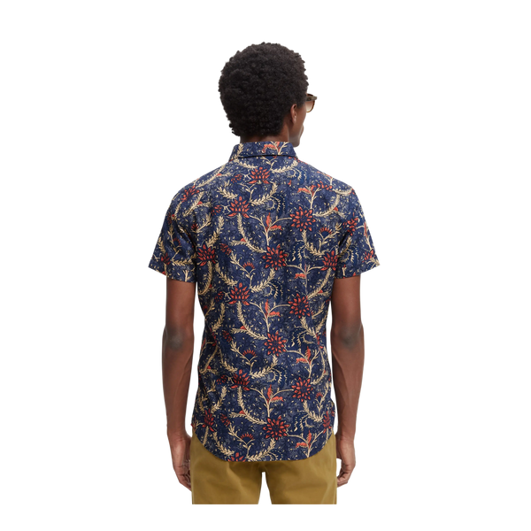 Scotch & Soda Printed Light Weight Short Sleeve Shirt