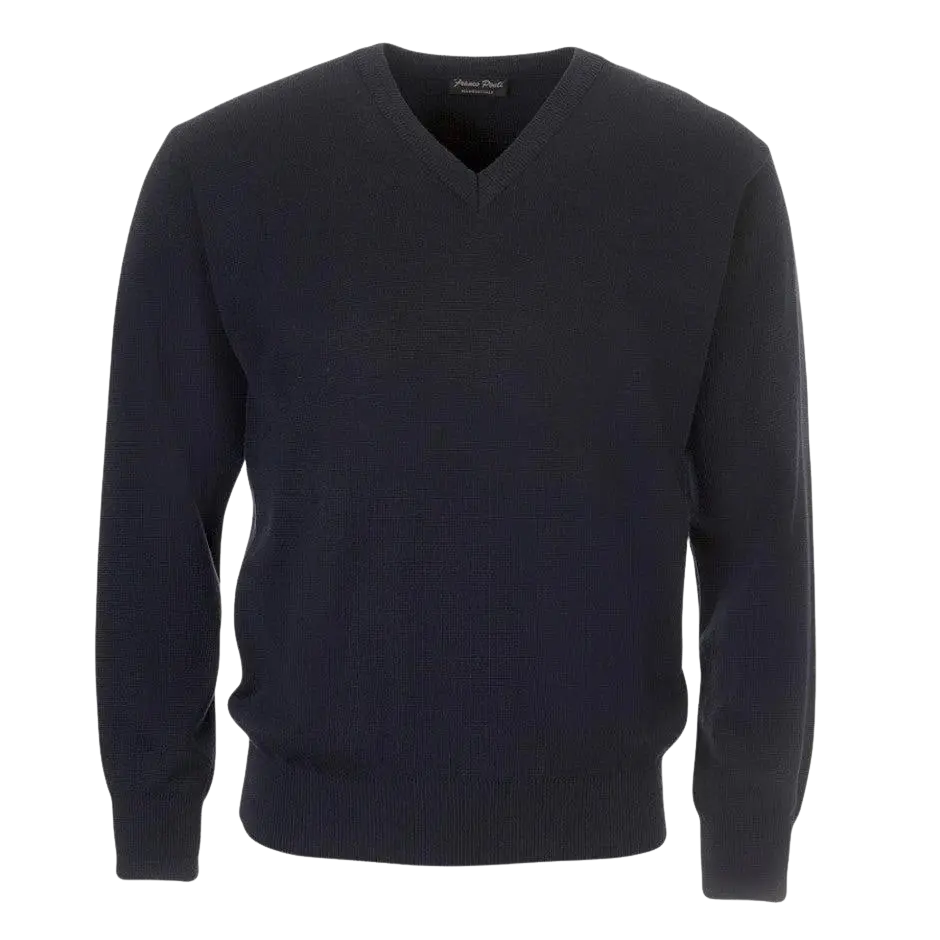 Franco Ponti V Neck Pullover For Men In Navy 2xl-6xl Extra Long | 