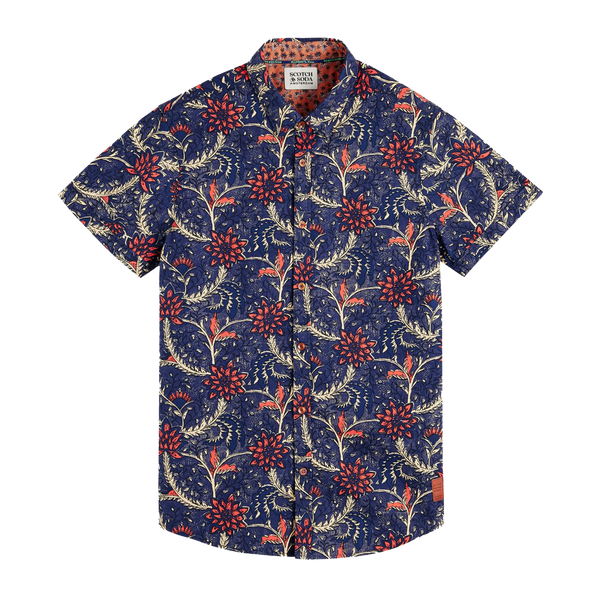 Scotch & Soda Printed Light Weight Short Sleeve Shirt