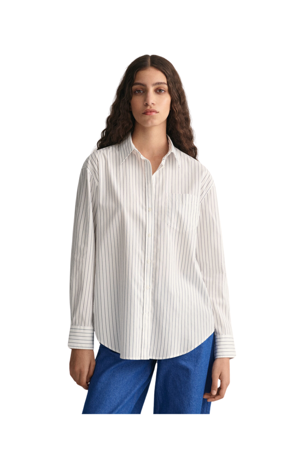 GANT Relaxed Striped Poplin Long Sleeved Shirt