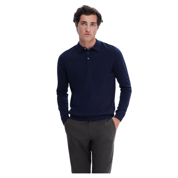 Selected Berg Long Sleeve Knit Polo Shirt