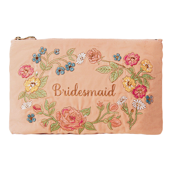 Elizabeth Scarlett Floral Bridesmaid Everyday Velvet Pouch