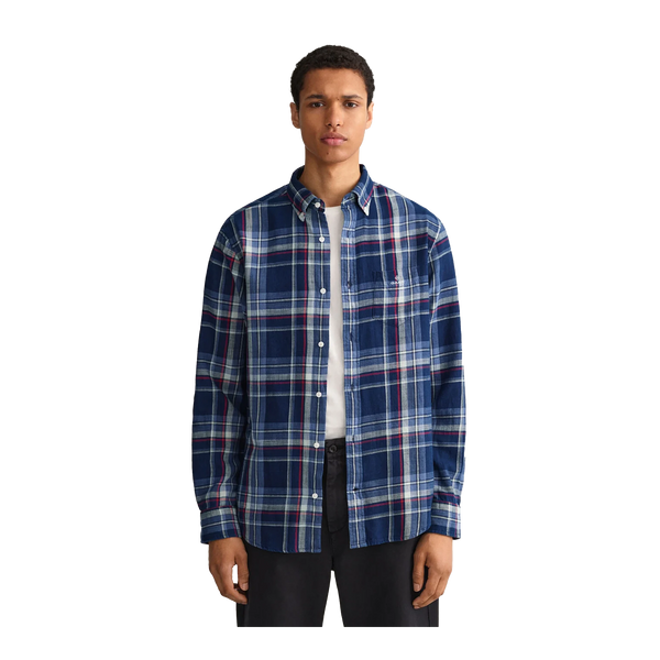 GANT Long Sleeve Indigo Plaid Shirt