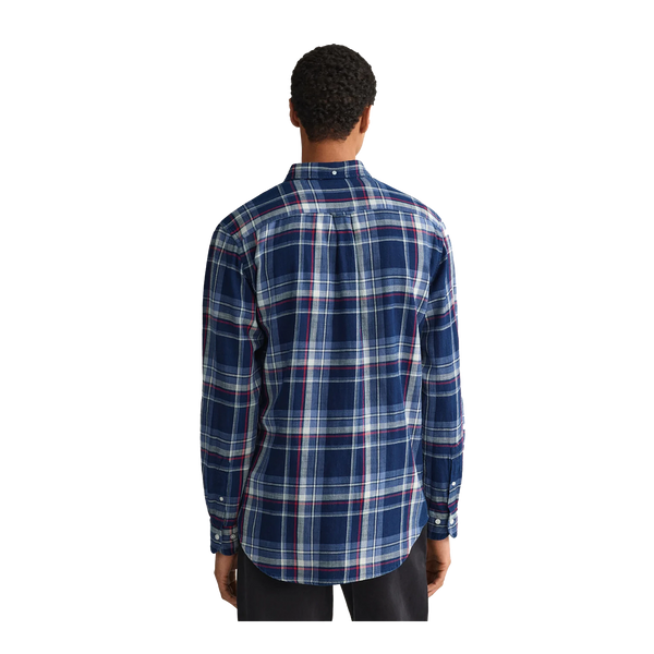 GANT Long Sleeve Indigo Plaid Shirt