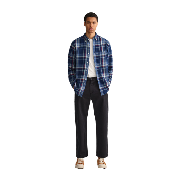 GANT Long Sleeve Indigo Plaid Shirt