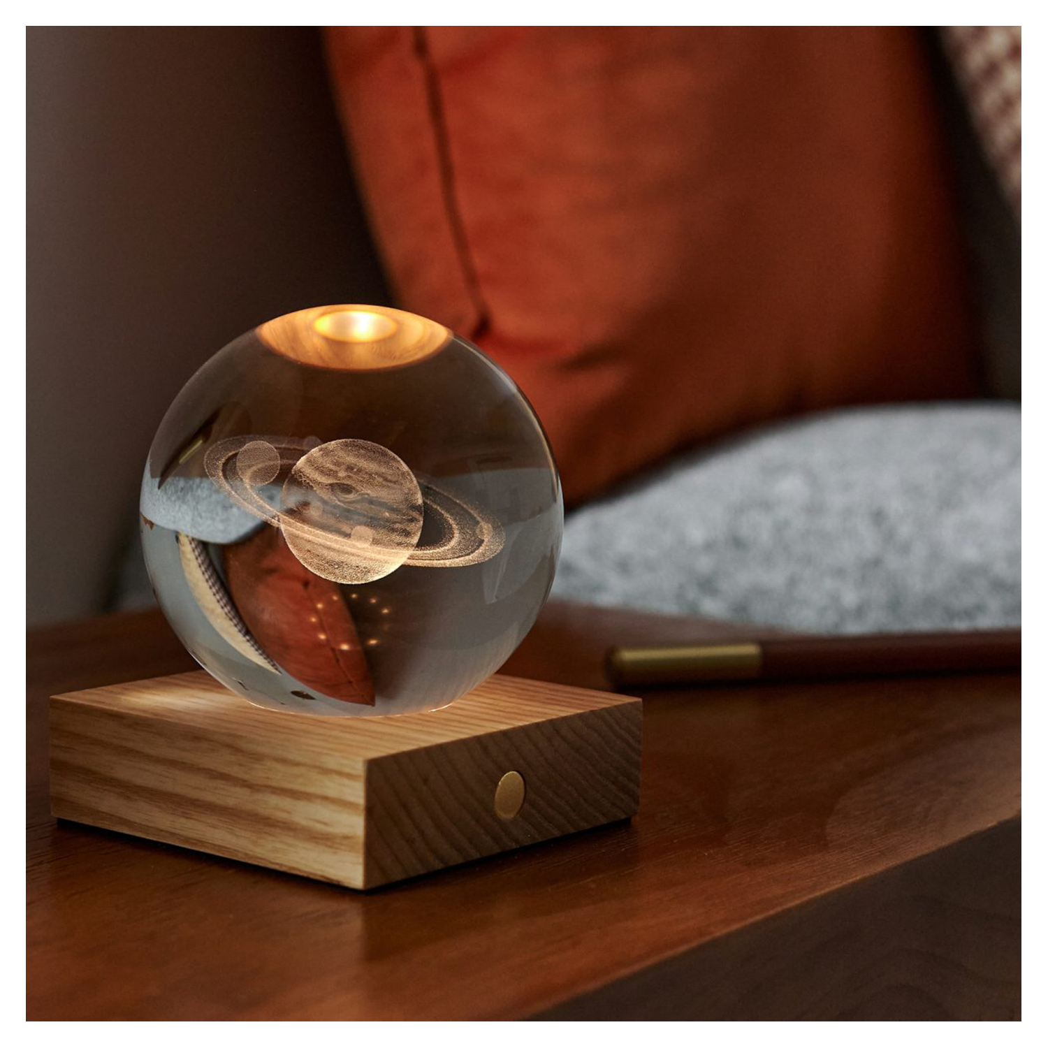 Gingko Design Amber 3D Crystal Ball Light