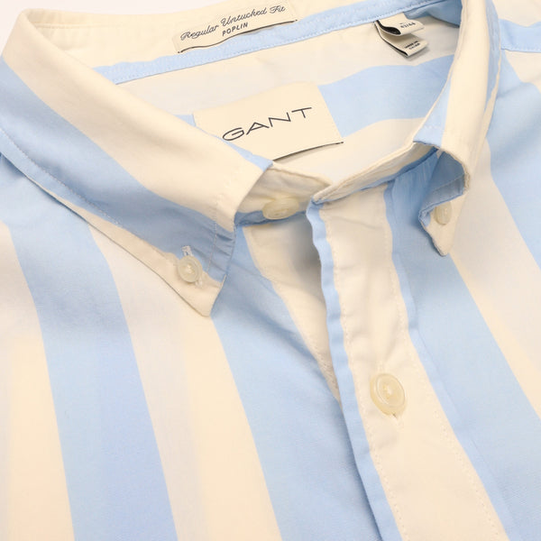 GANT Regular Poplin Parasol Stripe Short Sleeve Shirt