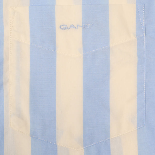 GANT Regular Poplin Parasol Stripe Short Sleeve Shirt