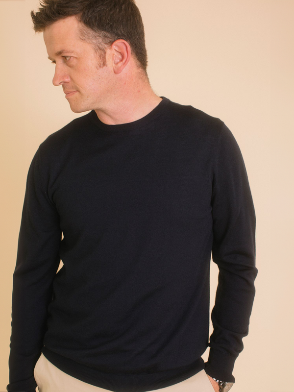 William David 100% Merino Crew Neck Knit Jumper