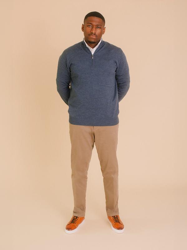 William David 100% Merino 1/4 Zip Knit Jumper