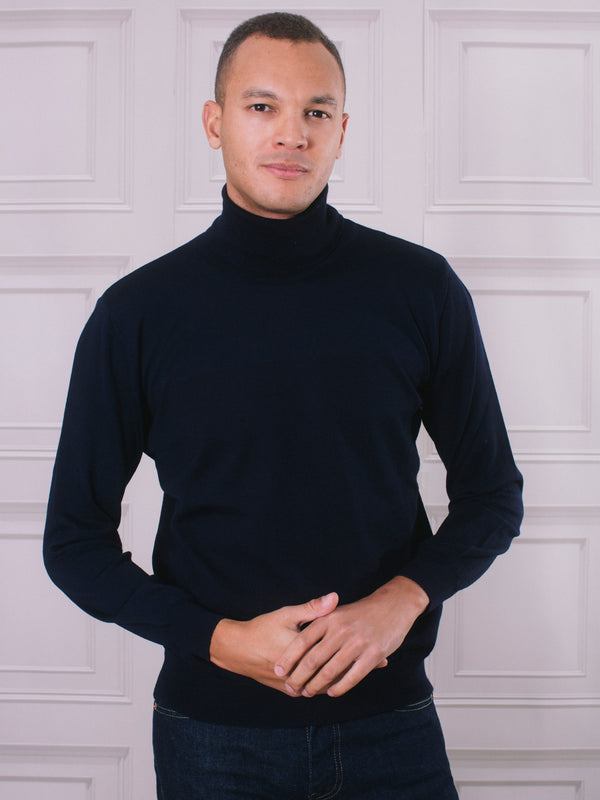 Golding Rollneck Merino in Navy