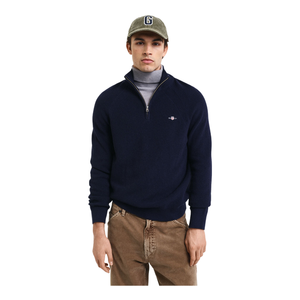 GANT Ribbed Cotton Wool Half Zip Sweater