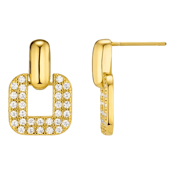 Orelia Jewellery Interlocking Pave Square Earring