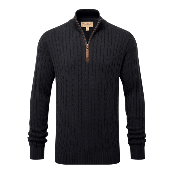 Schoffel Calton Cotton Cashmere Cable 1/4 Zip Jumper for Men