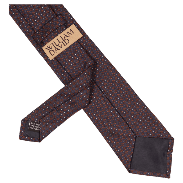 William David Small Neat Pattern Woven Tie