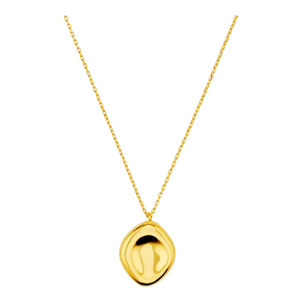 Orelia Jewellery Polished Organic Oval Charm Necklace