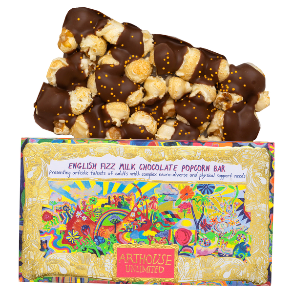 Arthouse Unlimited Joy Revolution, English Fizz Milk Chocolate Popcorn