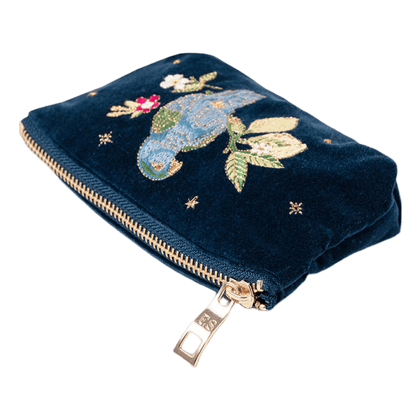 Elizabeth Scarlett Jungle Paradise Parrot Velvet Coin Purse