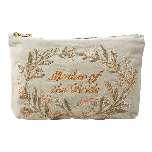 Elizabeth Scarlett Pressed Flowers Mother of the Bride Velvet Everyday Pouch