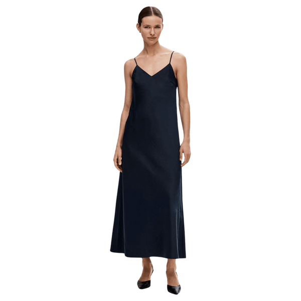 Selected Femme Lena Sleeveless Satin Slip Maxi Dress