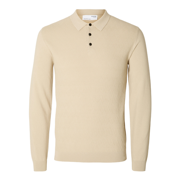 Selected Corner Long Sleeve Knit Structure Polo