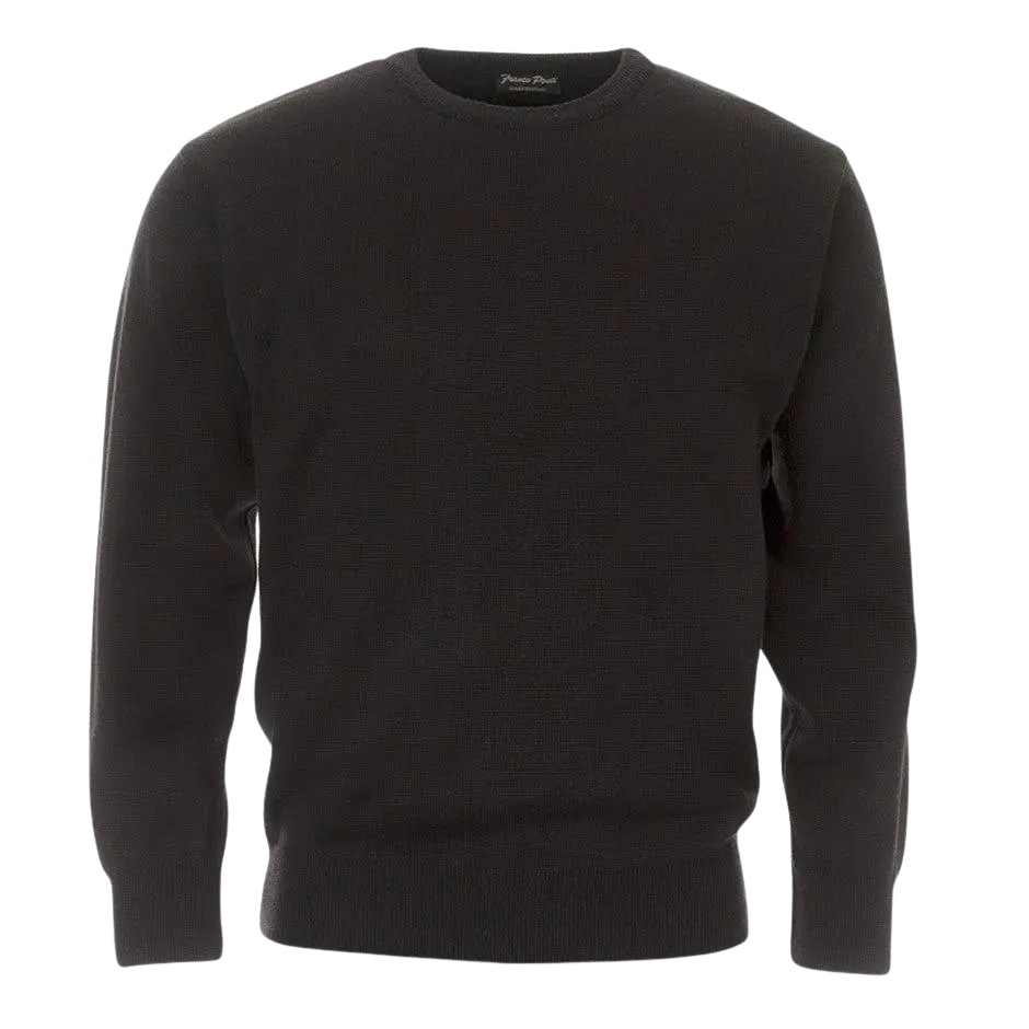 Franco Ponti Crew Neck Pullover For Men In Black 2xl-6xl Extra Long