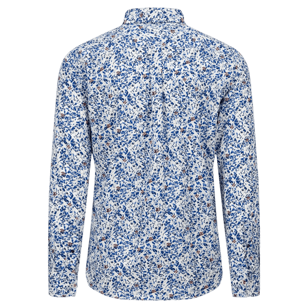 Fynch-Hatton Blue Flower Print Button Down Shirt