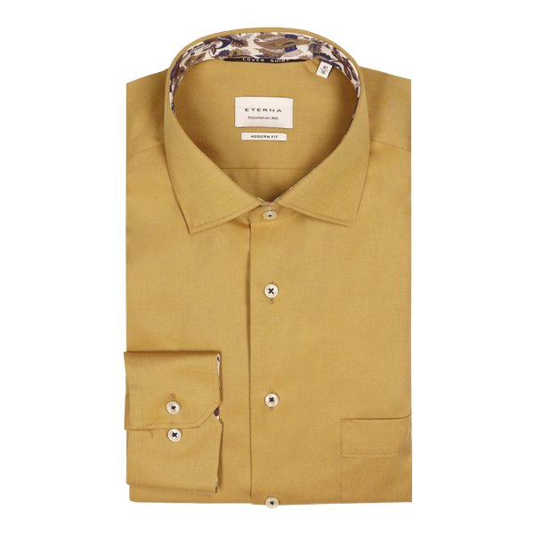 Eterna Plain Formal Shirt With Trim