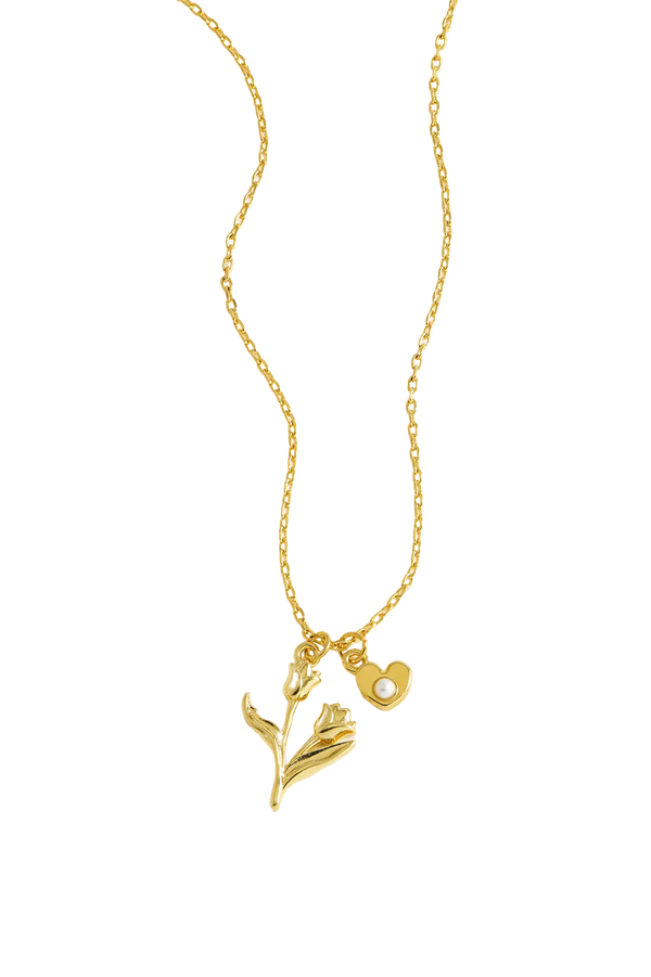 Estella Bartlett Tulip And Heart Necklace