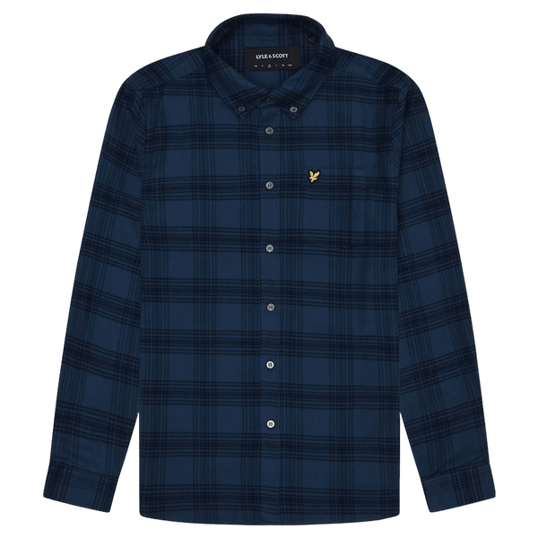 Lyle & Scott Tonal Check Long Sleeve Flannel Shirt for Men