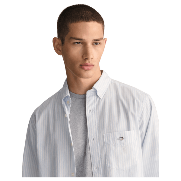 GANT Regular Fit Long Sleeve Poplin Striped Shirt