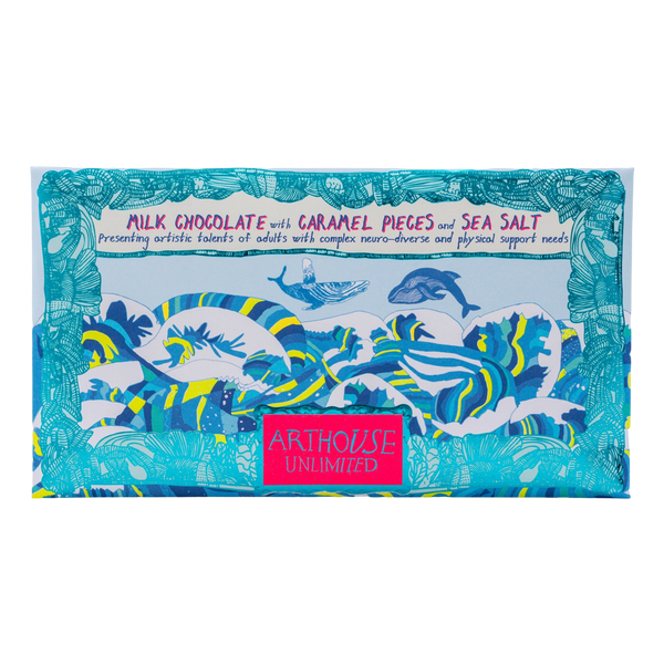 Arthouse Unlimited Swim with Whales, Milk Chocolate Bar with Caramel & Sea Salt