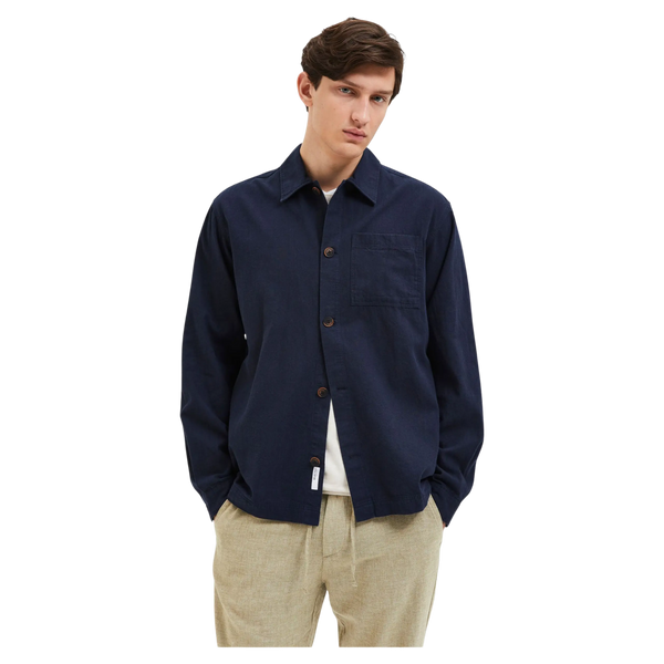 Selected Linen Long Sleeve Overshirt