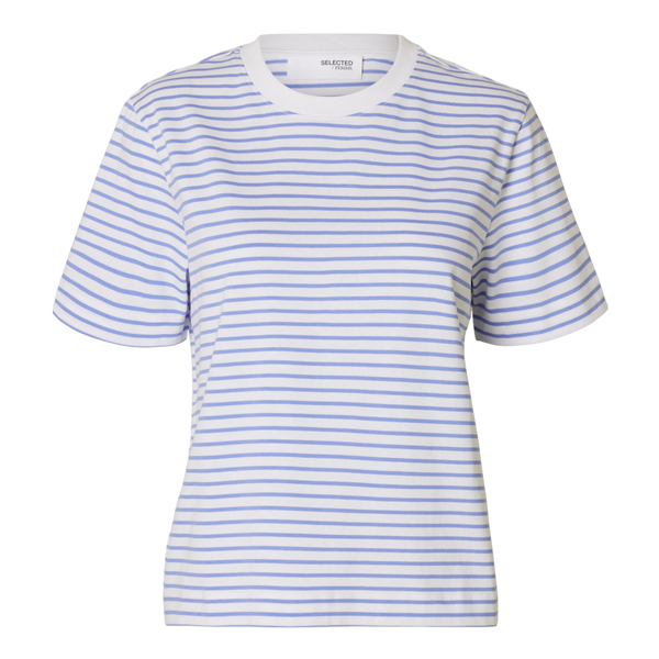 Selected Femme Short Sleeve Striped Boxy Fit T-Shirt