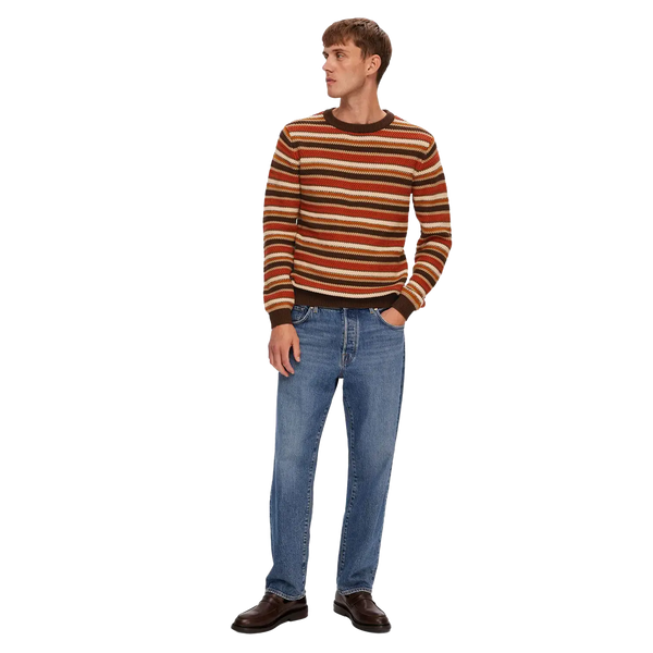 Selected Soho Multi Stripe Crew Neck Jumper