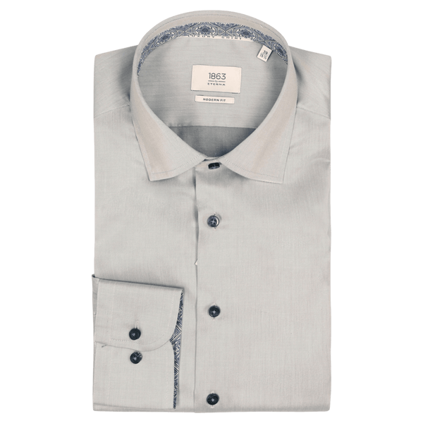 Eterna Plain Formal Shirt With Trim