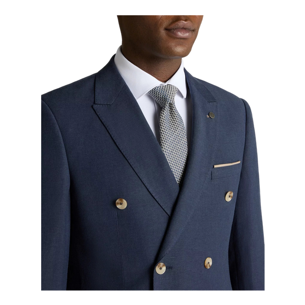 Remus Uomo Marino Linen Double Breasted Suit Jacket