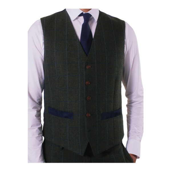 Antique Rogue Hooper Tweed Check Suit Waistcoat