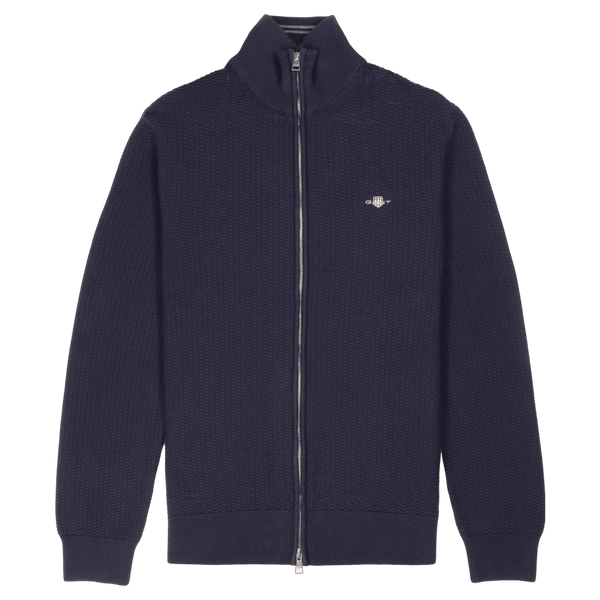 GANT Cotton Micro Textured Zip Cardigan