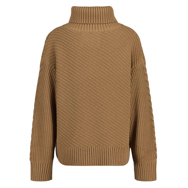 GANT Cable Texture Buttoned Roll Turtleneck Sweater