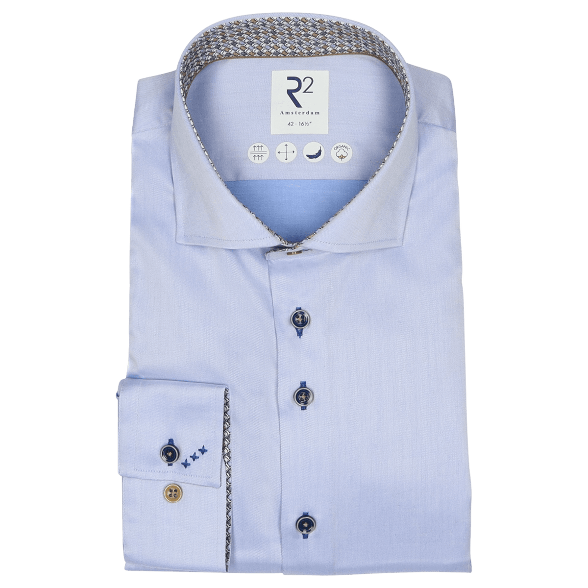 R2 Amsterdam Formal Long Sleeve Shirt With Trim For Men | Coes