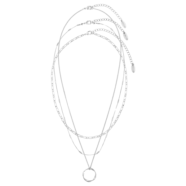 Orelia Jewellery Open Circle Chain Three Row Necklace