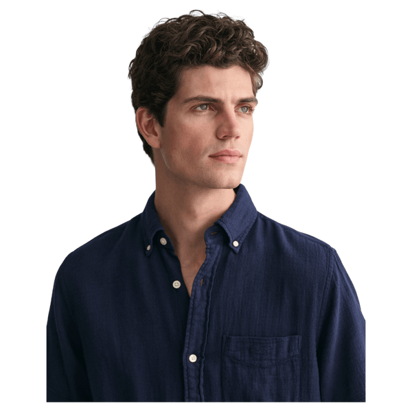 GANT Cotton Linen Texture Short Sleeve Shirt