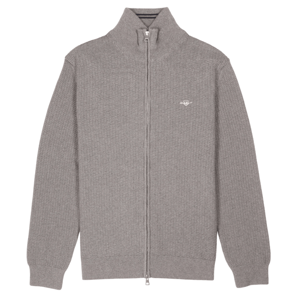 GANT Cotton Micro Textured Zip Cardigan