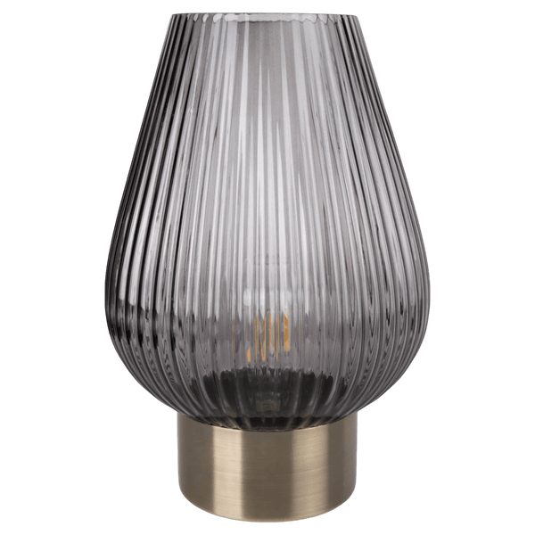 Candlelight Foted Ridged Led Glass Lamp