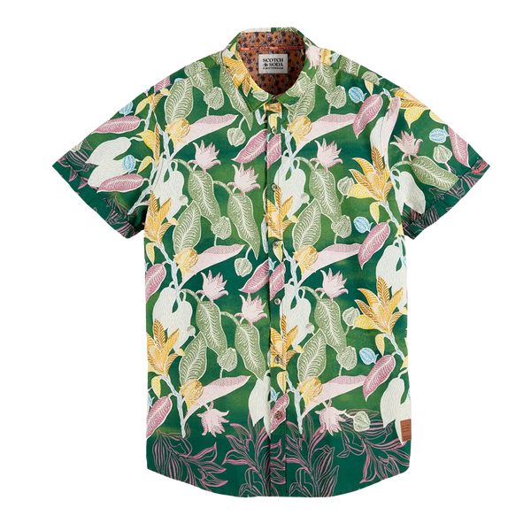 Scotch & Soda Printed Light Weight Short Sleeve Shirt