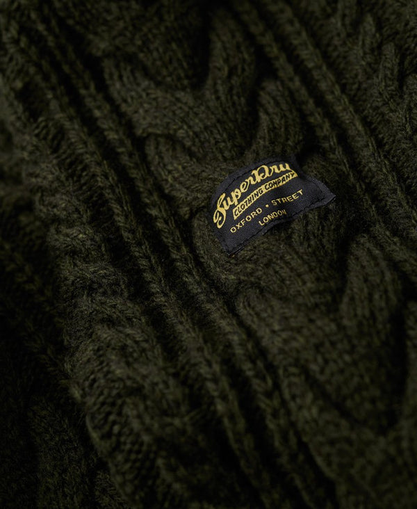 Superdry Vintage Jacob Cable Knit 1/4 Zip Jumper